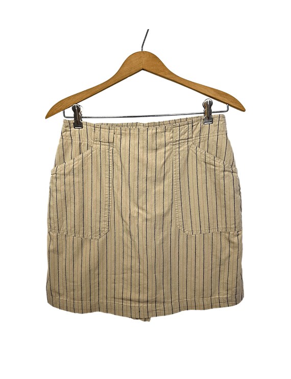 90’s 00’s Y2K Khaki Stripe Short Mini Skort Skirt… - image 3