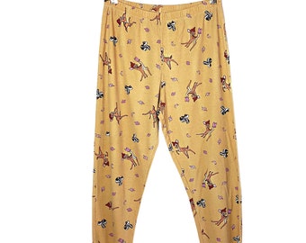 70’s Disney BAMBI Thumper Ribbed Elastic Waist Pajama Capri Pants Size Medium