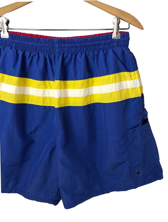 90’s Catalina Royal Blue Yellow Stripe 100% Nylon… - image 3