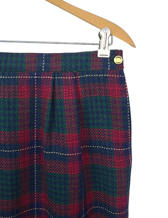 90’s Wool Plaid Pencil Skirt with Pockets Size 10 - image 5