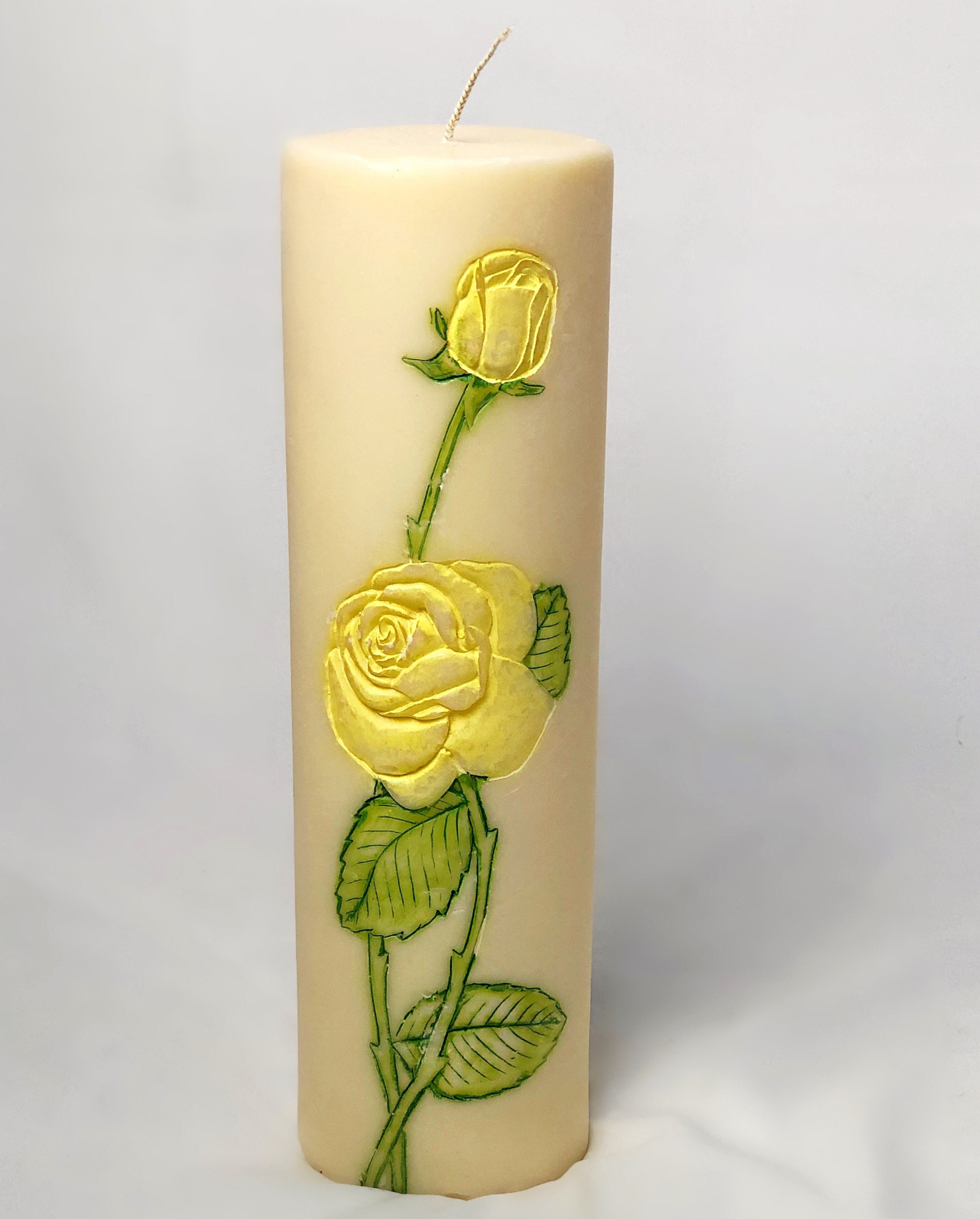 Floral Candle Real Spring Flower Candle Wedding Decor Party Favors  Botanical Pillar Candle Bridal Shower Gift Mom Birthday Girlfriend Gift 