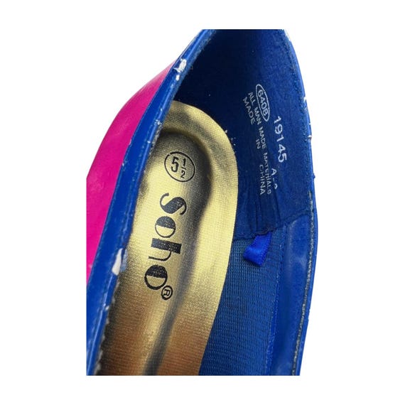 80s Pink Mod Colorblock Heels Wms Size 5 - image 9