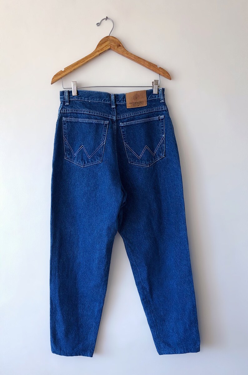 Wms Vintage 70/'s 80/'s WRANGLER High Waisted Tapered Leg Stitched Back Pocket WESTERN Jeans Size 28