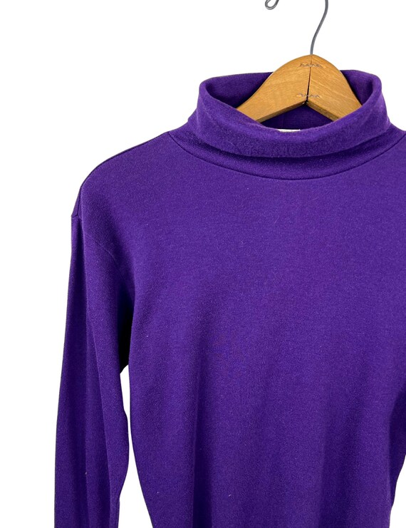 90’s Grape Purple Soft Basic Layering Turtleneck … - image 2