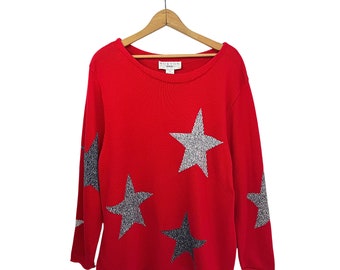 90's Stars Chunky Sweater Plus Size 2X