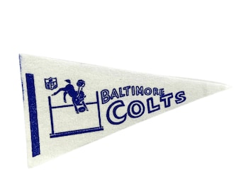 Vintage Baltimore Colts Rare! Mini Football Felt Pennant 9” x 4.25”