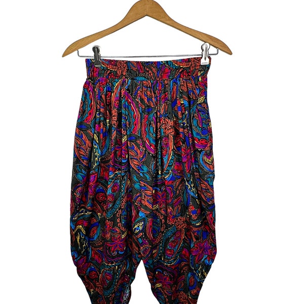 80’s Paisley Handkerchief Tracy Evans Harem Pants with Pockets