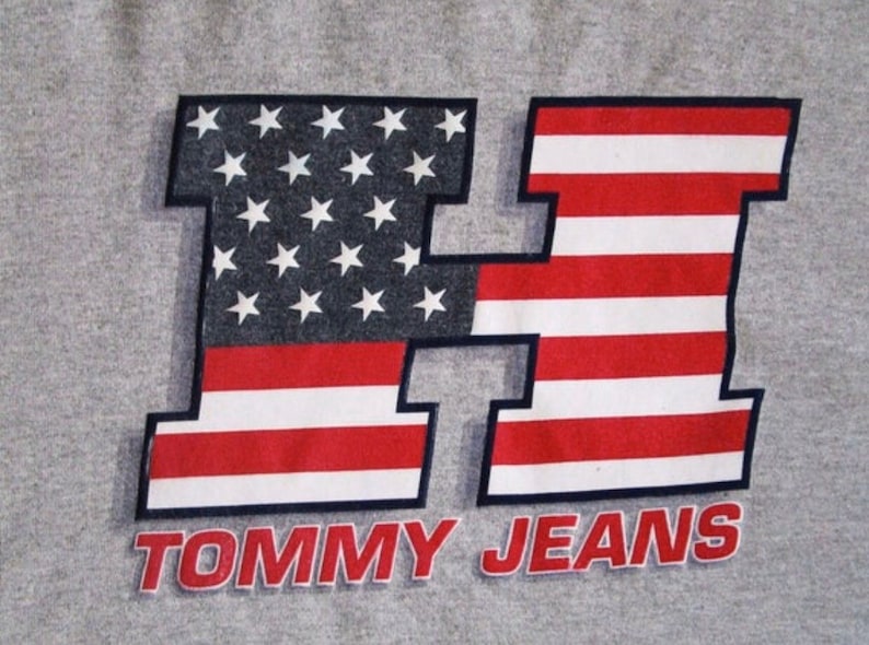 Vintage 90/'s TOMMY JEANS Tommy Hilfiger Sportswear Logo Crew Long Sleeve Tee Size X-Large