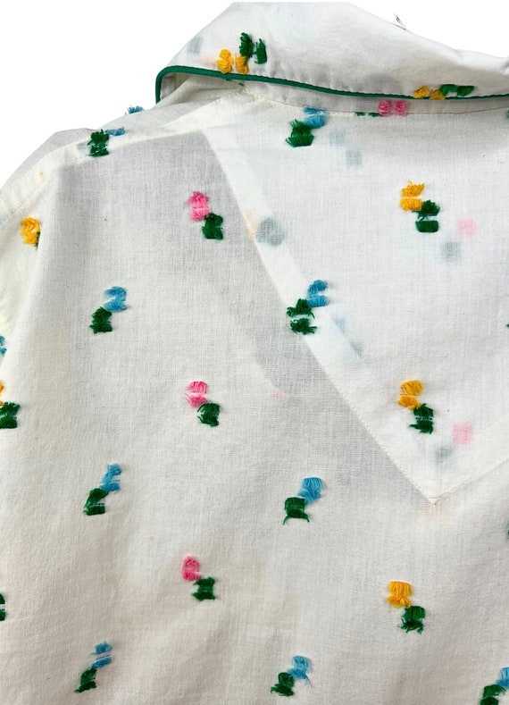 60’s Retro Floral Cotton Poplin Pajama Set Size L… - image 3
