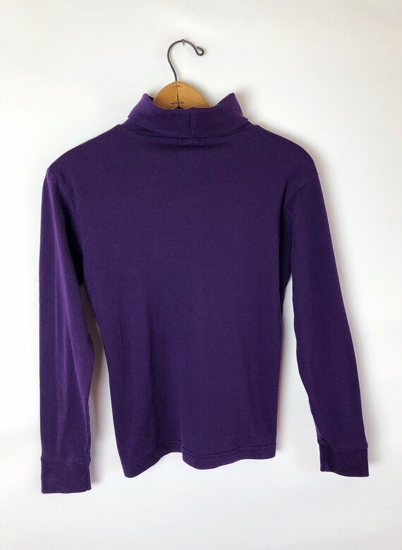90’s Grape Purple Soft Basic Layering Turtleneck … - image 4
