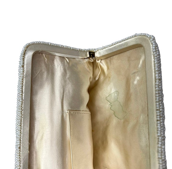 50’s Beaded Evening Bag Clutch 8.5” x 4” Bridal F… - image 7