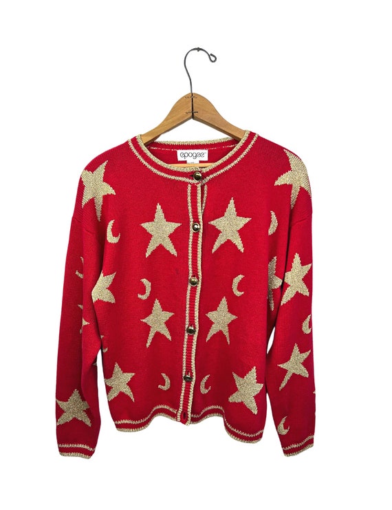 80s Celestial Gold Moon Stars Chunky 