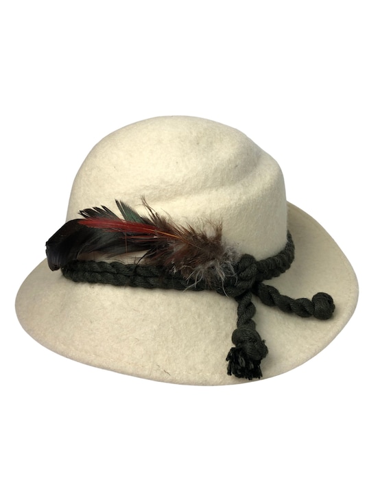 50’s Ivory Wool Feather Fedora Hat