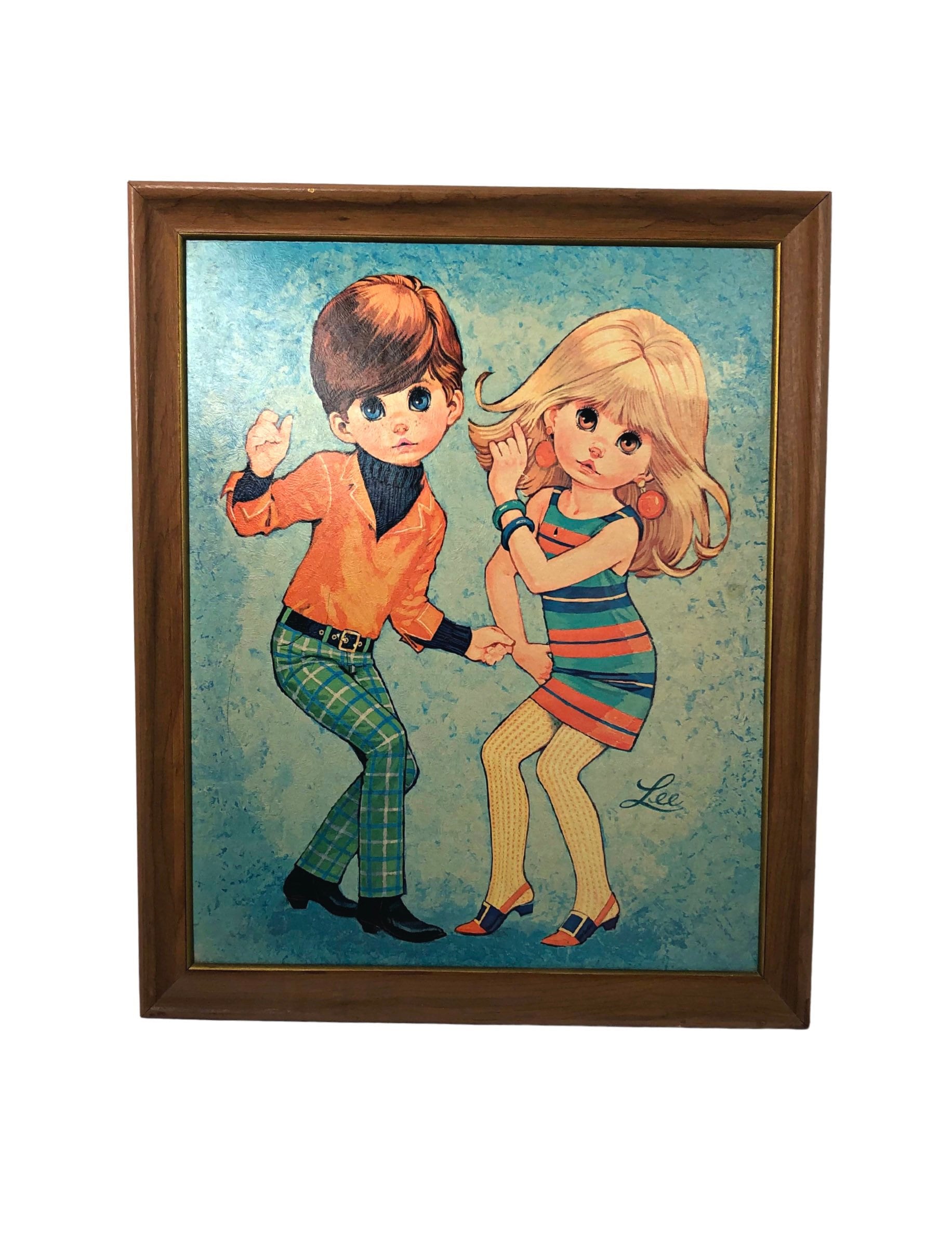Lee Keane “Go-Go” Big Eyes　レトロ　1960年代 LEE VINTAGE 1960's BIG EYE KIDS DANCING Labeled 