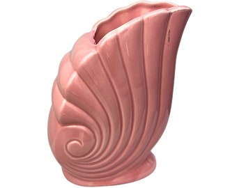 80’s Pink Seashell Vase Planter