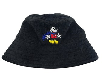 90's 00's Mickey Mouse Disneyland Fuzzy Fleece Bucket Hat