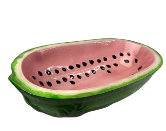 80’s Ceramic Watermelon Large Fruit Dish