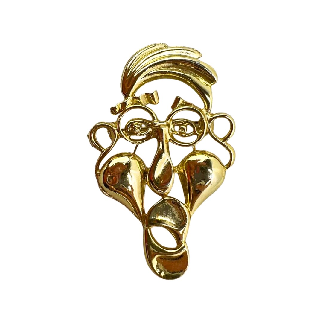 Vintage Funny Face Male Gold Pin Brooch Jewelry - Etsy