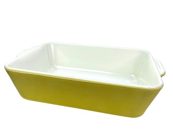 Vintage 50’s Pyrex Primary Yellow Refrigerator Dish #503 Rectangular Baking Dish 1.5 Quart