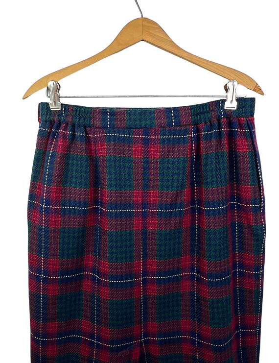 90’s Wool Plaid Pencil Skirt with Pockets Size 10 - image 6