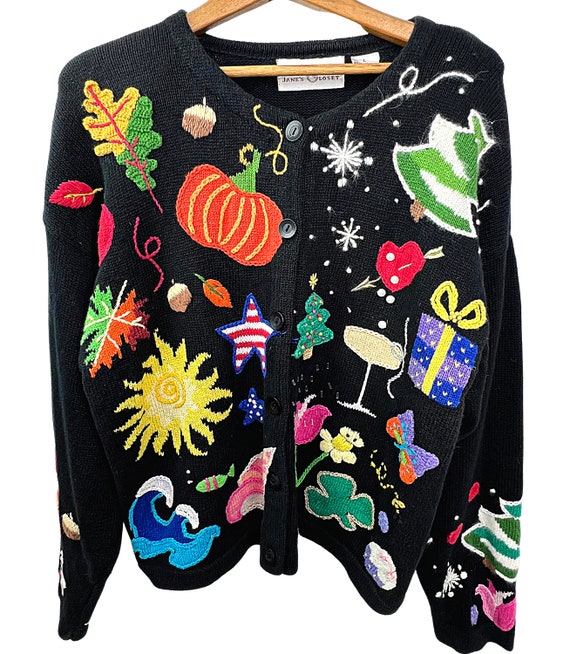 90’s Every Holiday Cardigan Sweater - image 3