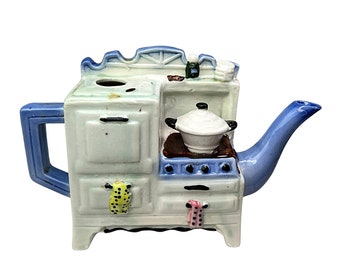 Vintage Stove Oven Ceramic Small Teapot