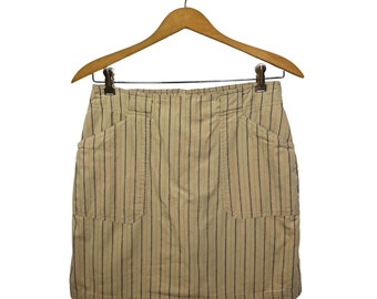 90’s 00’s Y2K Khaki Stripe Short Mini Skort Skirt Size 4/6