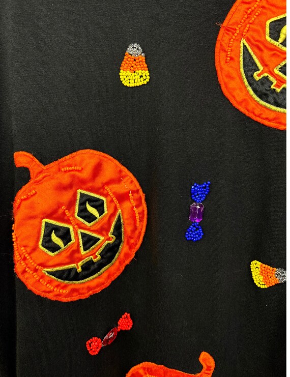 90’s Halloween Jack o Latern Beaded Trick or Trea… - image 6