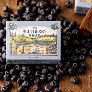 Wild Maine Blueberry Soap, 6 oz Cold-Process Bar