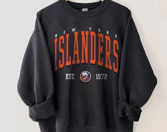New York Islanders Crewneck Vintage Style New York Islanders Sweatshirt New York Hockey Crewneck College Sweatshirt Hockey Fan Gifts Etsy