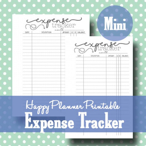 Expense Tracker Happy Planner Mambi 365 Bullet Journal Inspired Printable Instant Download Mini Size Expense Tracker Happy Planner Mambi 365 Bullet Journal Inspired Printable Instant Download Mini Size