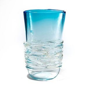 Vaso Vetro Murano, Vaso Trasparente, Vaso Artigianale, Vaso Murano Originale, Idea Regalo, Vaso Design Moderno, Marchio di Origine
