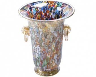 Murano glass vase, Roman vase, handmade glass vase, gold leaf vase, Italian glass vase, classic glass vase, gift idea, TRADEMARK OF ORIGIN