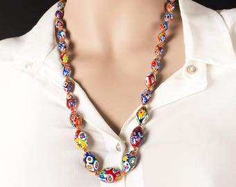 Murano Glass Millefiori Necklace: Colorful Italian Jewelry