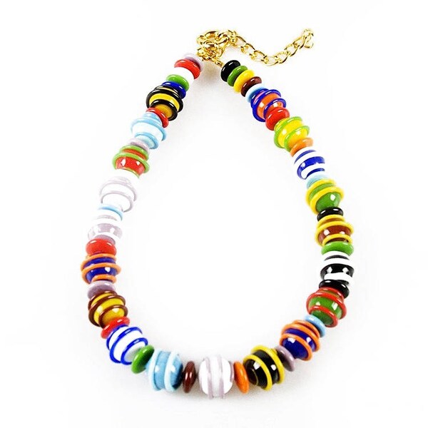 Collar multicolor, collar de cristal de Murano, joya italiana, Marca de Origen garantizada, joya veneciana moderna, idea de regalo para ella