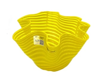 Murano Glass Vase, Original Murano Vase, Blown Glass Vase, Yellow Glass Vase, Classic Glass Vase, Gift Idea - Trademark Of Origin Included