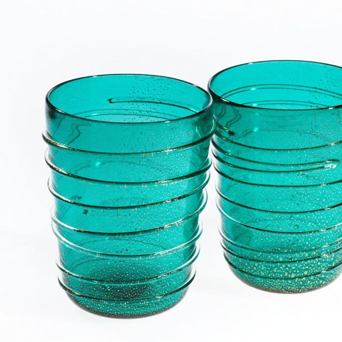 ムラーノグラスセット：金糸の吹きガラス製ベネチアングラス - Etsy 日本