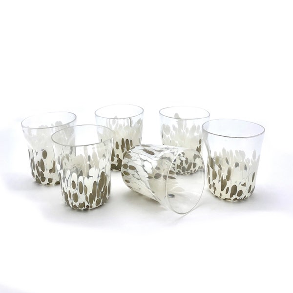 Murano glass original tumblers set, 100% Italian handmade glassware, Gift idea, TRADEMARK OF ORIGIN