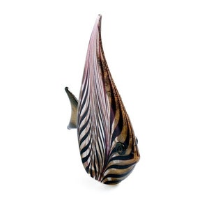 Murano glass sculpture, fish sculpture, amethyst glass and gold leaf, home decor, glass artwork, glass animal sculpture, TRADEMARK OF ORIGIN