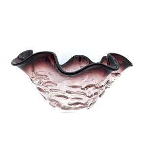 Murano Glass Purple Crystal Limited Edition Bowl for Home Decor, Original Made in Italy Trademark of Origin Included - YourMurano