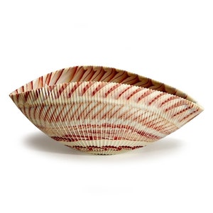 Murano Glass Shell Bowl: Red Italian Centerpiece