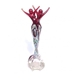 Murano Glass sculpture of lovers, Made in Italy piece, multicolor sculpture, Trademark of Origin Guaranteed, Made in Italy