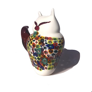Murano Glass Cat Sculpture: Murrine Glass Animal Figurine
