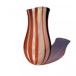Murano Glass Vase: Blown Glass Striped Home Decor, Made in Italy