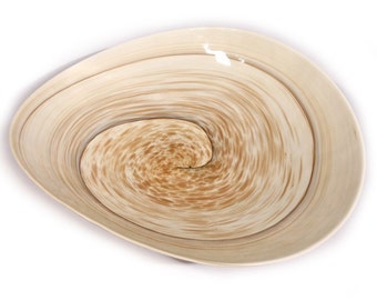 Ivory Murano Glass Plate: Modern Italian Centerpiece (15.75")