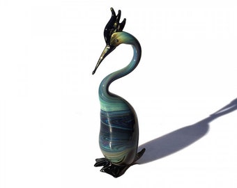 Escultura de cristal de Murano de pájaro buceador acuático, vidrio de calcedonia, vidrio soplado, vidrio multicolor, objeto de vidrio para decoración del hogar, diseño del hogar