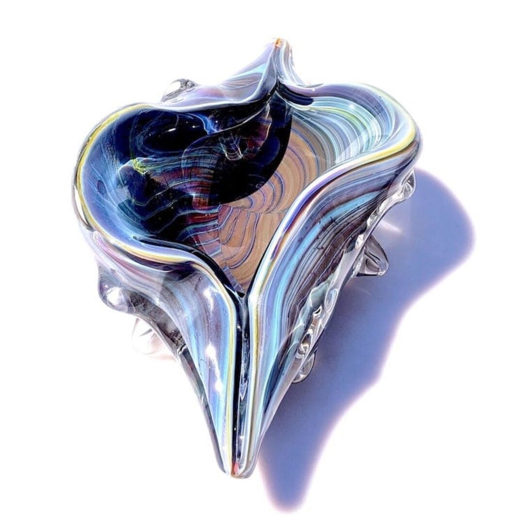 Murano Chalcedony Glass Shell Sculpture: Venetian Home Decor - Etsy ...
