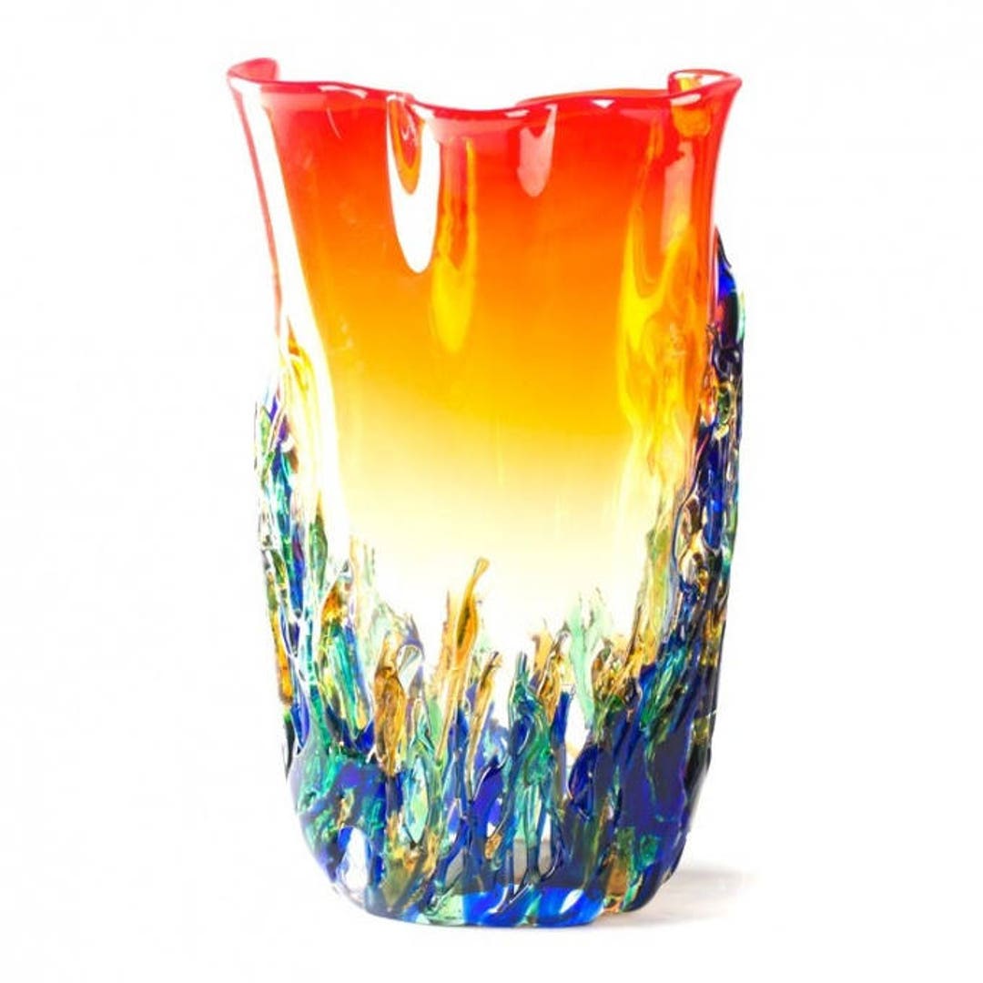 Murano Glass Vase, Modern Glass Artwork for Living Room Decor, 100