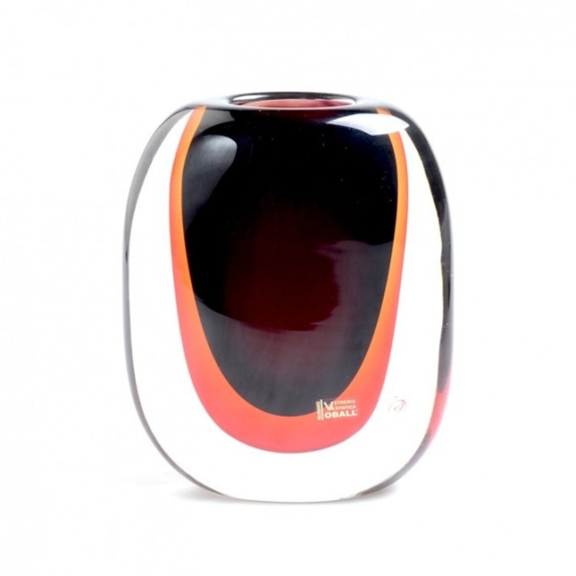 Murano Glass Vase Black Glass Vase Minimalist Glass Vase Etsy