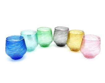 ミルフィオリ ムラーノガラス タンブラー - 手吹きベネチアンガラス (6